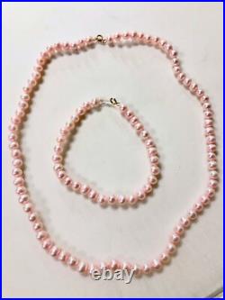 Genuine Freshwater Cultured Pearls necklace, bracelet, earring set 10k gold Genuine Freshwater Cultured Pearls necklace, bracelet, earring set 10k gold