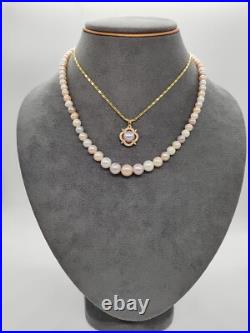 Genuine Natural Candy Seawater Pearl Necklace Set 18k Gold Plated Two Layered Genuine Natural Candy Seawater Pearl Necklace Set 18k Gold Plated Two Layered