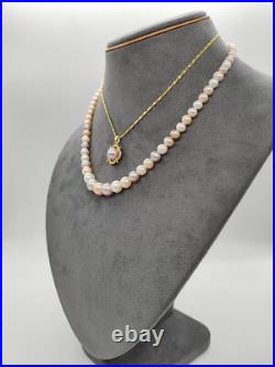 Genuine Natural Candy Seawater Pearl Necklace Set 18k Gold Plated Two Layered Genuine Natural Candy Seawater Pearl Necklace Set 18k Gold Plated Two Layered