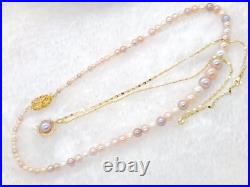 Genuine Natural Candy Seawater Pearl Necklace Set 18k Gold Plated Two Layered Genuine Natural Candy Seawater Pearl Necklace Set 18k Gold Plated Two Layered