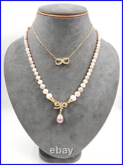 Genuine Natural Seawater Candy 17 Pearl Necklace Chain Set Hallmarked 18ct Gold Genuine Natural Seawater Candy 17 Pearl Necklace Chain Set Hallmarked 18ct Gold