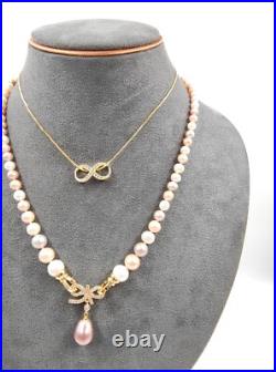 Genuine Natural Seawater Candy 17 Pearl Necklace Chain Set Hallmarked 18ct Gold Genuine Natural Seawater Candy 17 Pearl Necklace Chain Set Hallmarked 18ct Gold