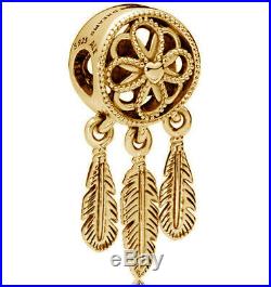 Genuine PANDORA Festival Collection Bracelet and Charms Set 14K Gold Vermeil