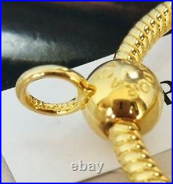 Genuine Pandora 18k Gold Small O Pendant & Necklace Set+ Charms 368736coo New