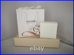 Genuine Pandora 18k Gold Small O Pendant & Necklace Set+ Charms 368736coo New