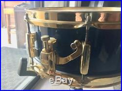 Genuine Pearl Masterworks 4 PIECE drum set GOLD hardware blue glitter Gorgeous