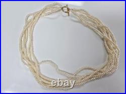 Genuine Pearl Multi-Strand Bracelet & Necklace Set with 14KT Gold Clasps CS-6383 Genuine Pearl Multi-Strand Bracelet & Necklace Set with 14KT Gold Clasps CS-6383