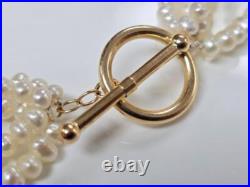 Genuine Pearl Multi-Strand Bracelet & Necklace Set with 14KT Gold Clasps CS-6383 Genuine Pearl Multi-Strand Bracelet & Necklace Set with 14KT Gold Clasps CS-6383