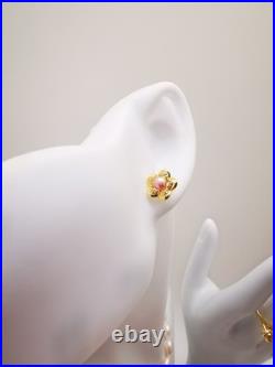 Genuine White Natural Sea Pearl Necklace Earrings Ring Set Real 9ct Gold Filled