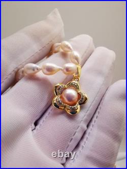 Genuine White Natural Sea Pearl Necklace Earrings Ring Set Real 9ct Gold Filled