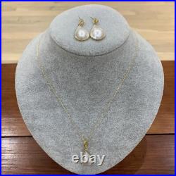 Genuine south sea white pearl necklace And Earring Set 18K Gold And S925 Silver