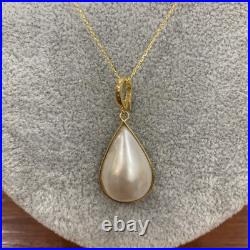 Genuine south sea white pearl necklace And Earring Set 18K Gold And S925 Silver