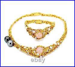 Gilbert Albert Swiss Organic Necklace Bracelet Set In 18k Gold