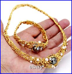 Gilbert Albert Swiss Organic Necklace Bracelet Set In 18k Gold