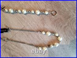 Givenchy Faux Pearl Crystal Silver Tone Necklace Bracelet Chain Set NEW with Tags Givenchy Faux Pearl Crystal Silver Tone Necklace Bracelet Chain Set NEW with Tags