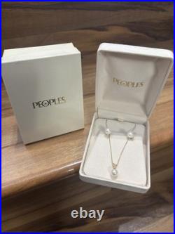 Gold 14K Peoples Pearl Necklace and Earrings Set