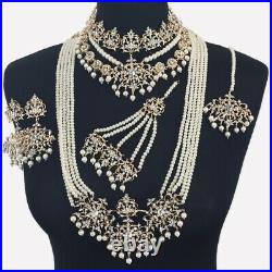 Gold Asian Pearl Mala Pakistani Golden Bridal Necklace Wedding Indian Jewellery