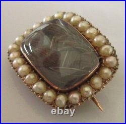 Gold Mourning Ring Antique 15ct Gold Pearl Set Mourning Oblong Brooch