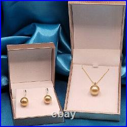 Gold South Sea Pearl Earring and Pendant Necklace Set