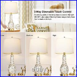 Gold Table Lamps Set Of 2 For Living Room Modern Nightstand Lamp With Usb Ports
