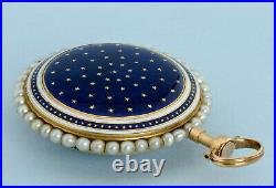 Gold and Enamel Watch Set with Pearls