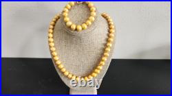 Golden 10.5-12mm Cultured Pearl & Champagne Diamond Necklace Bracelet Set