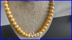 Golden 10.5-12mm Cultured Pearl & Champagne Diamond Necklace Bracelet Set