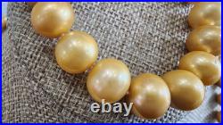 Golden 10.5-12mm Cultured Pearl & Champagne Diamond Necklace Bracelet Set