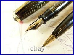 Golden Pearl Parker Vacumatic Long Major DJ Fountain Pen and Pencil Set restored
