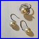 Golden-South-Sea-Pearl-ring-Size-8-And-Earrings-Set-In-Sterling-Silver-New-01-hxx