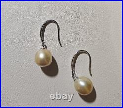 Golden South Sea Pearl ring, Size 8 And Earrings Set In Sterling Silver-New