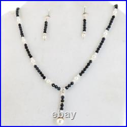 Gorgeous 14k Gold Sapphire & Pearl Beaded Necklace & Earring Set By SoniaMcD