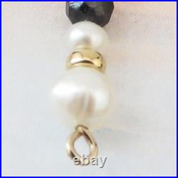 Gorgeous 14k Gold Sapphire & Pearl Beaded Necklace & Earring Set By SoniaMcD