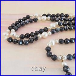 Gorgeous 14k Gold Sapphire & Pearl Beaded Necklace & Earring Set By SoniaMcD
