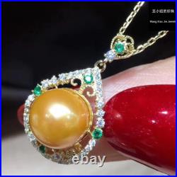 Gorgeous Aaaa 10-11mm South Sea Round Golden Pearl Pendant &earring Set 925s Gorgeous Aaaa 10-11mm South Sea Round Golden Pearl Pendant &earring Set 925s