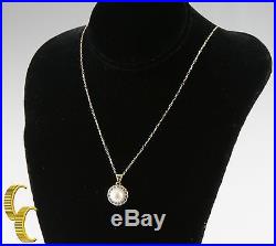 Gorgeous American Pearl 14k Yellow Gold Pendant & Stud Earring Set with Box