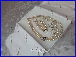 Gorgeous Von Maur Opulent Pearl Jewelry Set Necklace Bracelet Ring Earrings -C74