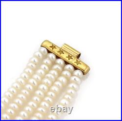 H. Stern Diamond Pearls 5 Strands 18k Gold Leaf Choker Necklace Bracelet Set