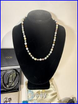 HONORA CULTURED PEARL NECKLACE EARRINGS 14K GOLD 925 Sterling Silver LOT SET