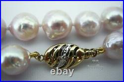 HS Baroque Japanese Akoya Pearl 10X11mm Bracelet & Necklace Set 14K with Diamonds