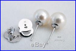 HS Round 10mm South Sea Cultured Pearl Earrings & Pendant 18K White Gold Set Top