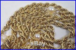 Handmade 14k Gold Freshwater Pearl 24 Chain & 7.25 Bracelet Set 7.5g White