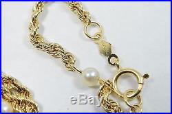 Handmade 14k Gold Freshwater Pearl 24 Chain & 7.25 Bracelet Set 7.5g White