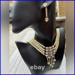 Heidi Daus An Affair To Remember 4-strand Pearl Crystal Necklace & Earring Set