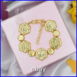 Hexagon Shape Brass Beads Necklace Handmade Jewelry Set For Bridal Gift Bracelet