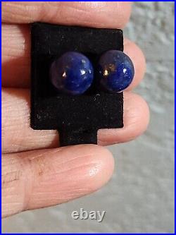 High Quality 14k Yellow Gold Lapis lazuli Bead Necklace And Earrings Set NEW