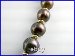 Honora 14k Yellow Gold Bronze Brown Cultured Pearls Necklace & Earrings Set 56g