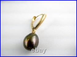Honora 14k Yellow Gold Bronze Brown Cultured Pearls Necklace & Earrings Set 56g