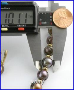 Honora 14k Yellow Gold Bronze Brown Cultured Pearls Necklace & Earrings Set 56g