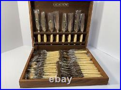 Horchow Flatware Set 40 Pcs Sealed Ivory Pearled And Gold Plated